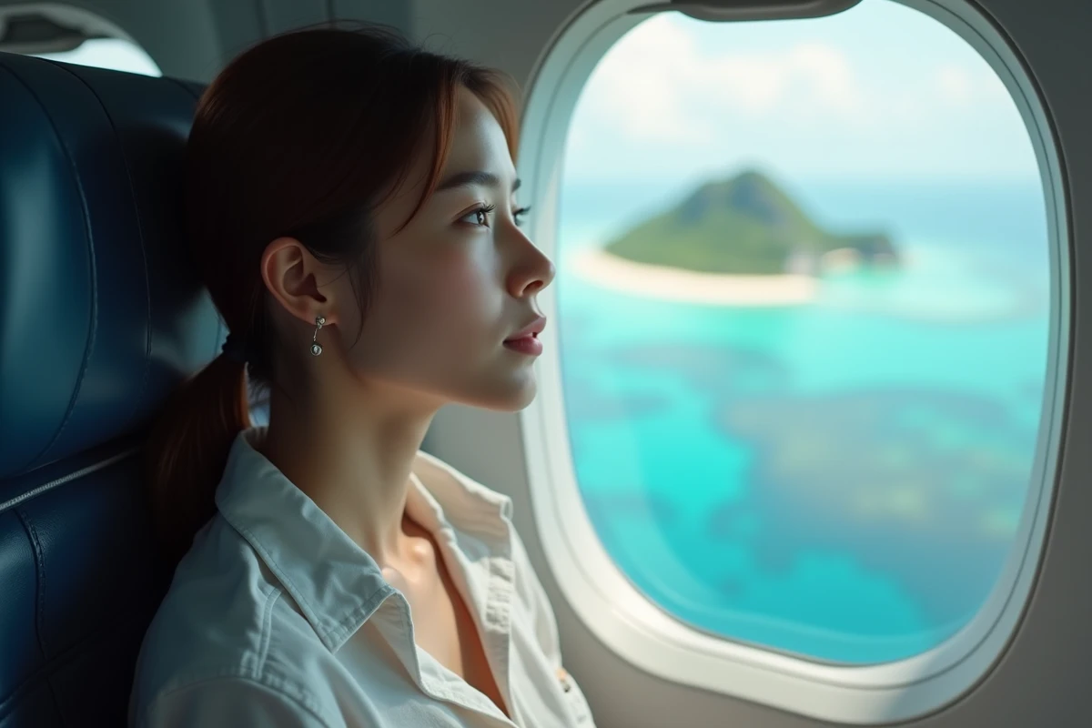 Jeune femme regardant par la fenêtre d