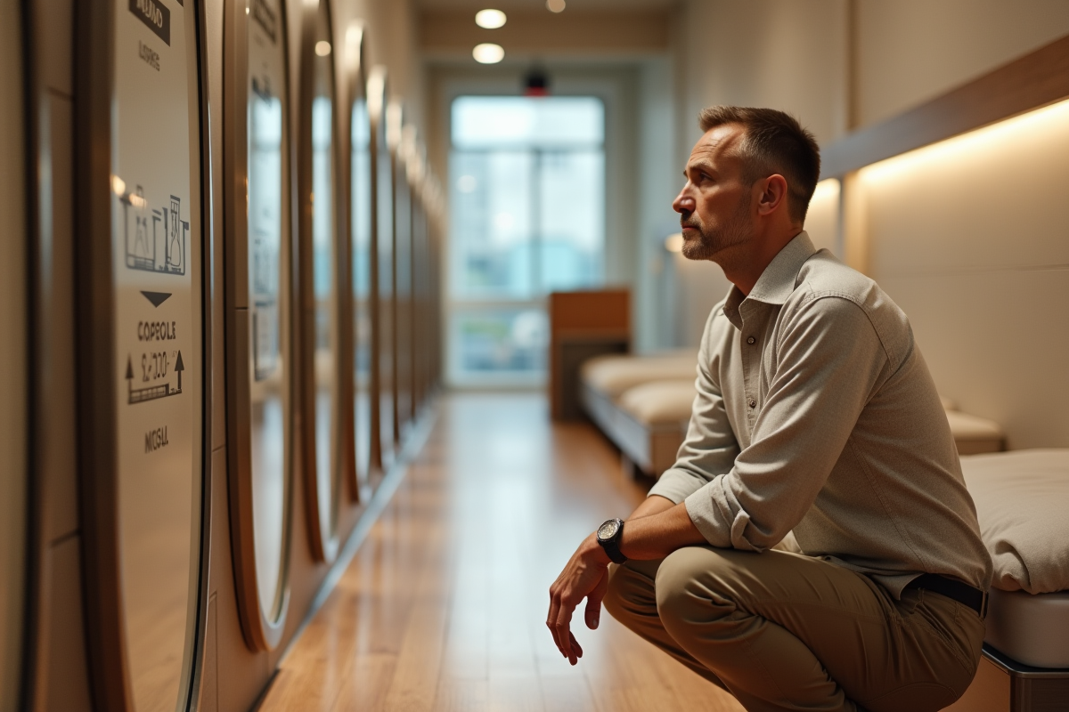 Homme d age compare tailles de capsules d hotel